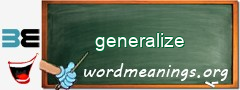 WordMeaning blackboard for generalize